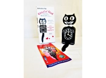 Kitty Cat Clock With Rolling Eyes & Wagging Tail