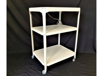 Vintage Three Shelve Utility Cart With Electrical Outlet