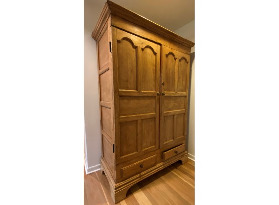 An Antique 2 Doors With Drawers Pine  Linen Closet