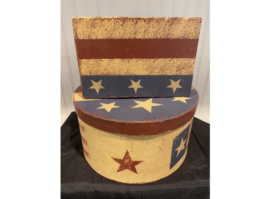 Painted Stars And Stripes Storage Container