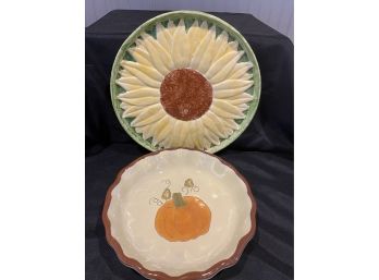 Decorative Painted Plater Wit Bowl.