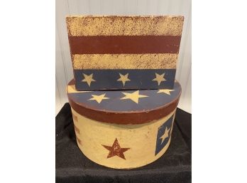 Painted Stars And Stripes Storage Container