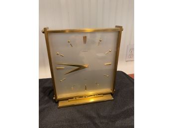Vintage Brass Guardier 8 Day Desk Clock Swiss Made