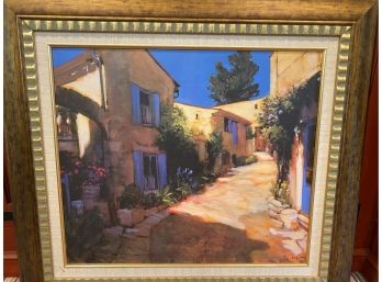 Village In Provence Framed Giclee Print Canvas  Art