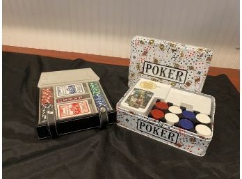 Game Time 2 Set Of Cards And  Poker Chips