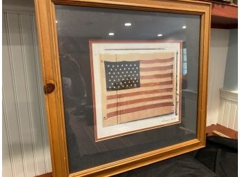 K.  Szoka  Signed Framed American Flag Print