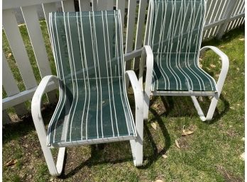White Aluminum Patio Chairs Four Pieces, CHAIRS ONLY  Nothing Else In Photo