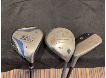 Callaway TaylorMade  Set Of 3 Golf Clubs Used.