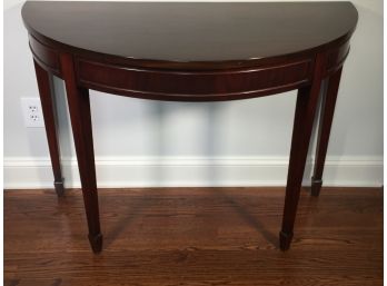 Lovely Vintage Mahogany Demi Lune Table - Tapered Legs - Beautiful Finish - Great Size - (2 Of 2)