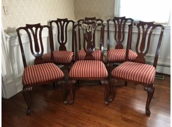 Gorgeous Set Of Six (6) Mahogany Dining Chairs By HARDEN - Ball & Claw Feet - FANTASTIC Quality - SUPER NICE !
