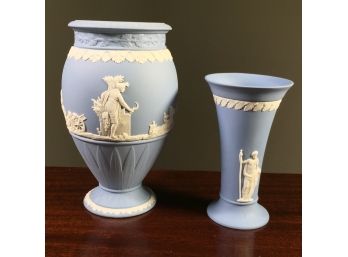 Two Lovely Vintage Vintage Pieces Of WEDGWOOD Blue Jasperware - Both Excellent Condition