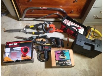 Fantastic Lot Of Tools - All Mixed Items - Heat Gun - Sander - Rotozip Type - Electric Chain Saw & MUCH MORE