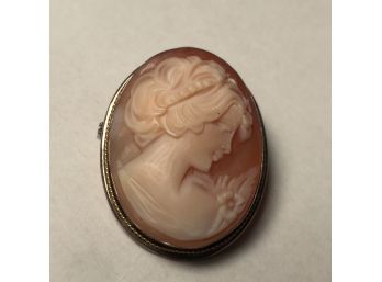 Gorgeous Antique Cameo Pin / Brooch / Pendant In 800 Silver - VERY BEAUTIFUL Piece - Very Well Done Good Size