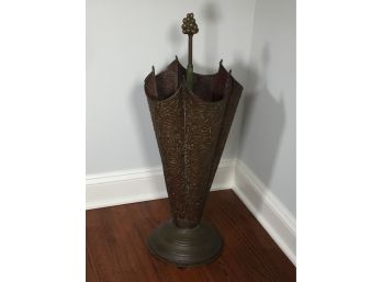 Great Antique / Vintage Brass Umbrella Stand - England 1930s - 1940s VERY Unusual Piece - Almost Three Feet