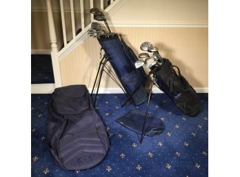 Two Sets Of Golf Clubs - Mixed Sert Of Adult Clubs & Set Of Kids / Childs Clubs & Travel Case ALL FOR ONE BID