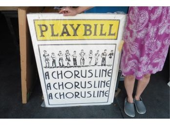 Large Hand Made Playbill A Chorus Line Poster Board Theater Wall Art  43' X 32'