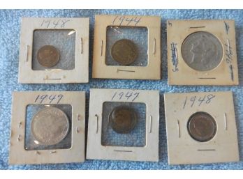 (#A27) Lot Of International Coins From The 1940's Spain France Netherlands