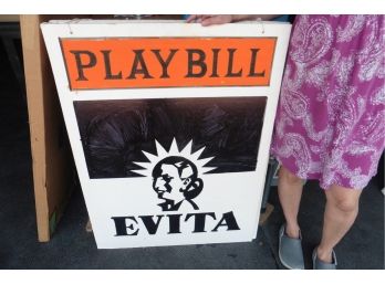 Large Hand Made Playbill Evita Poster Board Theater Wall Art  43' X 32'