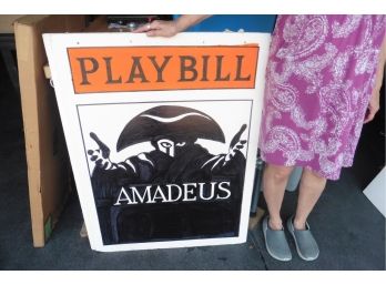 Large Hand Made Playbill AMADEUS Poster Board Theater Wall Art  43' X 32'