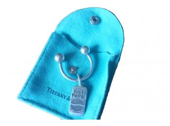 Tiffany & Co 925 Sterling Silver Key Ring Keychain Diet Pepsi In Pouch