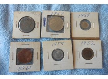 (#A21) Lot Of International Coins From The 1960's Mexico France Netherlands South Africa