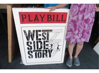 Large Hand Made Playbill West Side Story Poster Board Theater Wall Art  43' X 32'