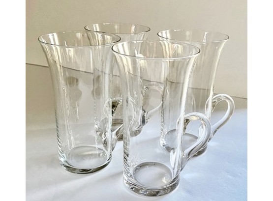 Set Of 4 Glass Irish Coffee Mugs