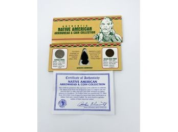 The Morgan Mint Authentic Native American Arrowhead & Coin Collection