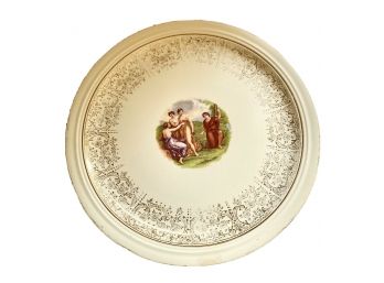 Vintage  Neoclassical China Plate With 22 Carat Gold Accents. Angelica Kauffman