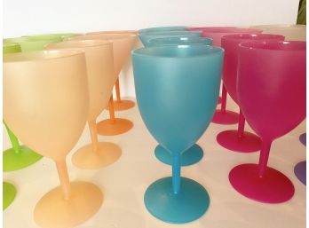 Twenty-One (21) Colorful Martini & Wine Glasses