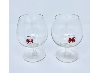 Vintage Henkel House Of Lords Glass Red Lion Brandy Snifters