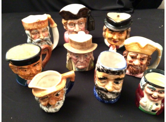 Lot Of 9 Toby Jugs Including Shorter And Beswick Tallest 6