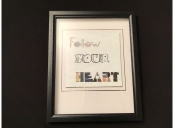 Framed Follow Your Heart Shadow Box Wall Art Decor