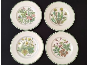Tiffany & Company Wild Flowers Plates Lot Of 4 England Johnson Brothers