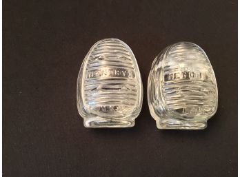 Pair Vintage Hendryx Bird Cage Glass Feeder Seed Or Water Cup