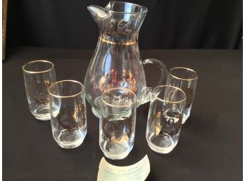 West Virginia Glass 50th Anniversary Pitcher And Glass Set