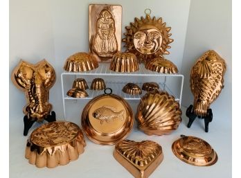 17 Copper Molds- Great Collection- Some From Portugal