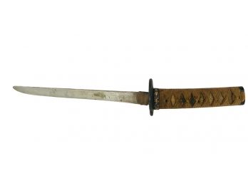 Japanese Tsuba Katana Handle Sword -Handle Is 6' L - Blade Is 9' Length ( READ Description)