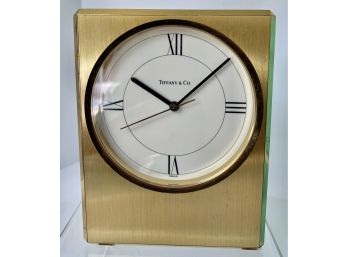 Tiffany & Co. #14268 Heavy Brass Mantle Table Clock Swiss 6' X 4.5' UNTESTED Lot # 13 ( READ Description)