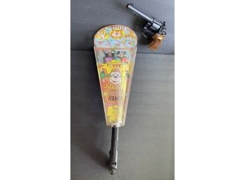 Marx Jungle Carnival Target Range 20' Length &   Made In Italy Edison Toy Gun ( READ Description)