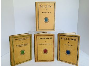 4 Children's Books 1935 Thorndike Library Series: Black Beauty, Heidi, A Wonder Book, The Little Lame Prince