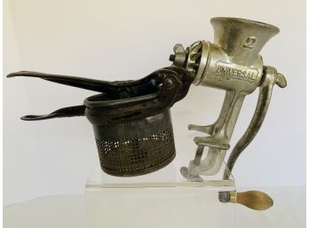 Antique Potato Ricer Silver And Company 1887, Universal Grinder #2 L.F. And C New Britain, Conn