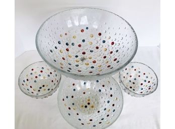 4 Dansk Bowls Poland Spa Fizz Confetti Discontinued Rare Pattern Colored Bubbles
