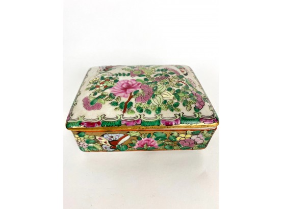 Hand Painted Floral Trinket Box
