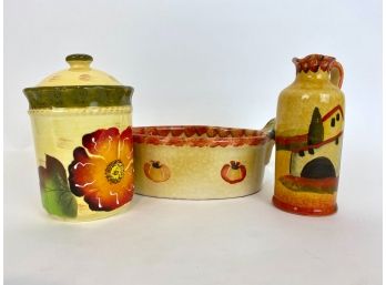 Collection Of Hand Painted Italian Pottery