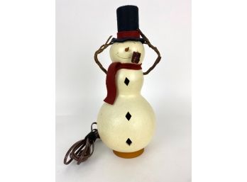 Meadowbrooke Gourds Hand Made Snowman Lamp