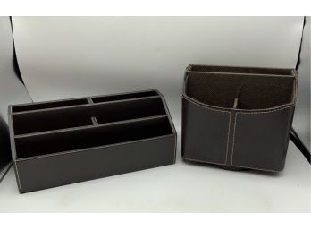 2 Pc. Leather Office Organizers
