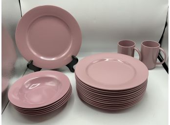 Rose Colored Melamine Dishes