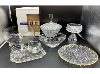 Crystal Lot With Pedestal Dish And More