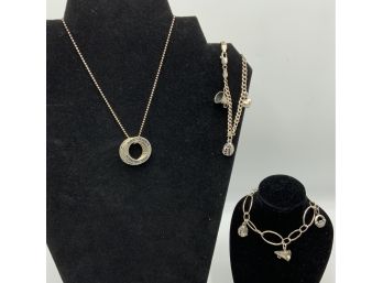 Sterling Jewelry ~ 2 Charm Bracelets & Necklace ~